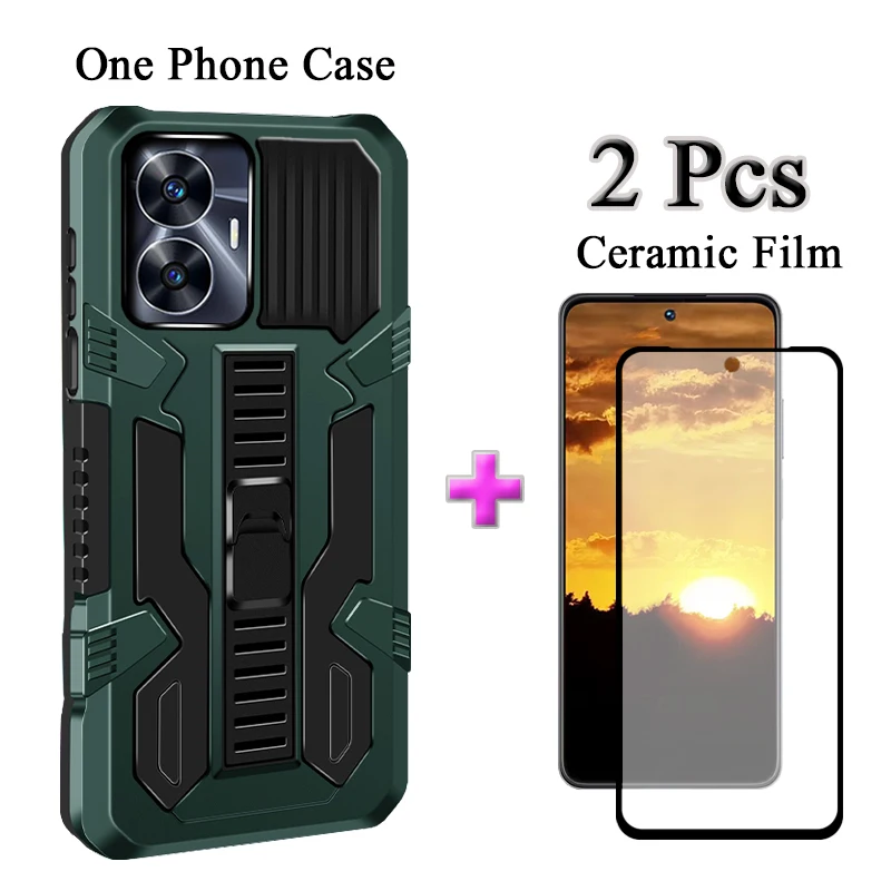 2 в 1 для Realme C55 фото Жесткий Телефон с керамическим защитным экраном