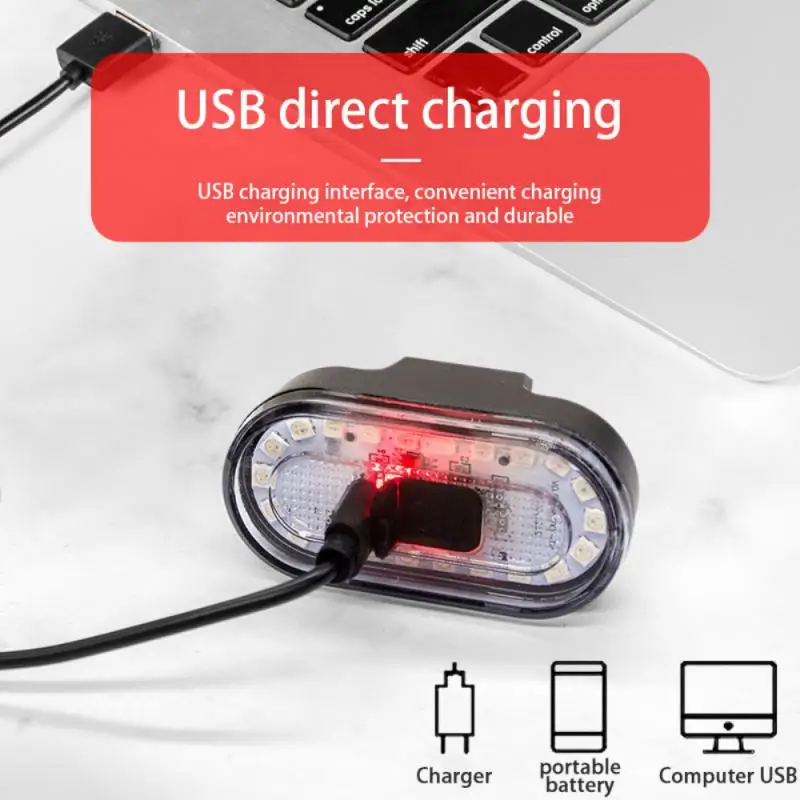 

Portable Compact 14 Light-emitting Modes USB Charging Highlight Taillight Waterproof Bike Taillights Night Safety Warning Light