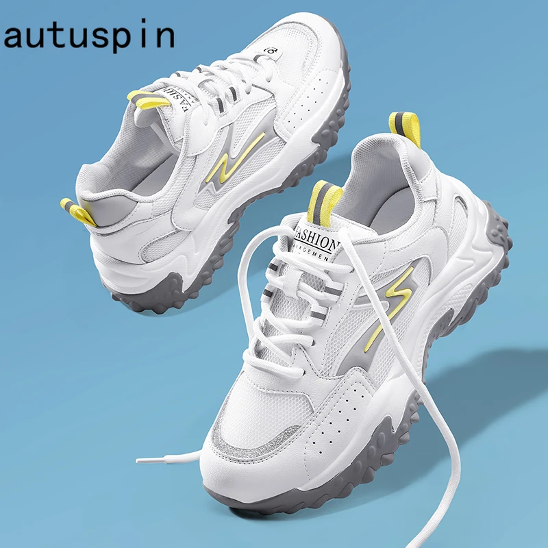 

Autuspin Lace-up Women's Shoes Summer High Quality Genuine Cow Leather Sports Sneakers Lady Fashion Casual Woman Vulcanized Shoe