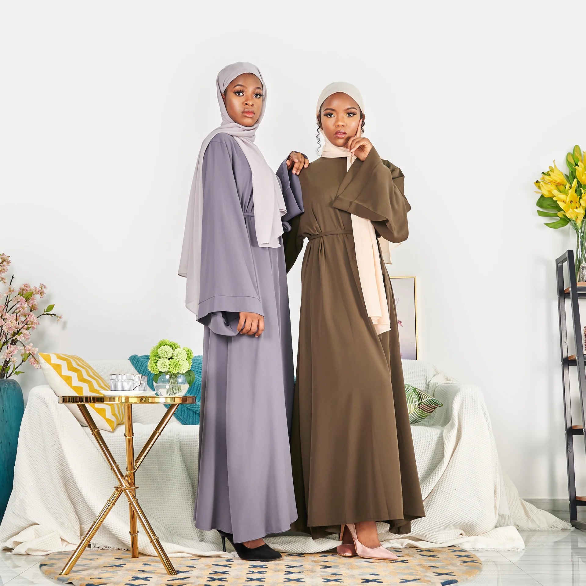 Abaya For Women Islam Arab Dubai Women Robe Simple Basic Turkish Solid Large Town Dress Temperament Commuting Dress Fashion