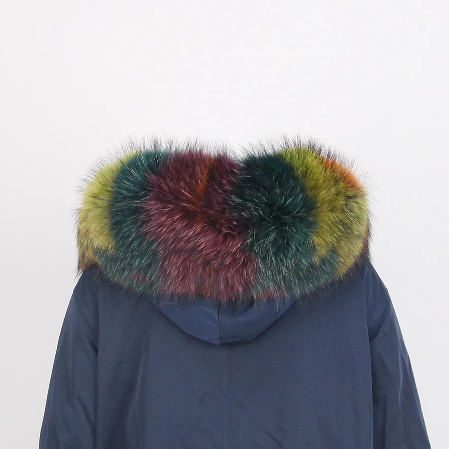 Ladies Real Fox Fur Collar Winter Real Raccoon Fur Collar Natural Fur Warm For Parka New Fashion Furry Muffler With Clip Loops