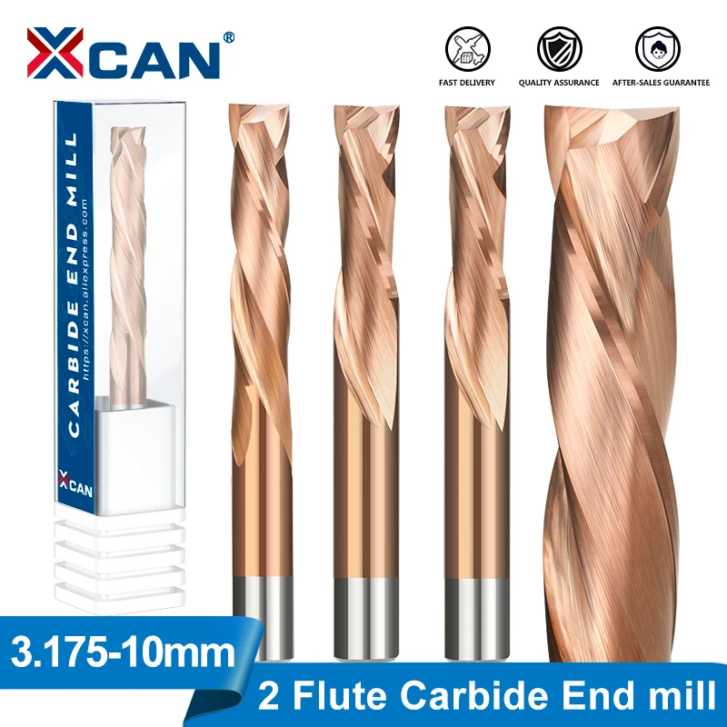 

XCAN Compression Milling Cutter for Metal Aluminum Cutting 1/8 -8mm Shank UP DOWN Cut CNC Router Bit 3 Flute Carbide End Mill
