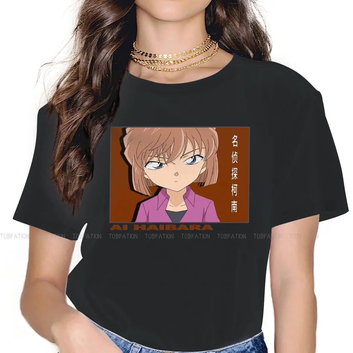 

AI HAIBARA Cute Girls Women T-Shirt Detective Conan 5XL Blusas Harajuku Casual Short Sleeve Vintage Oversized Tops