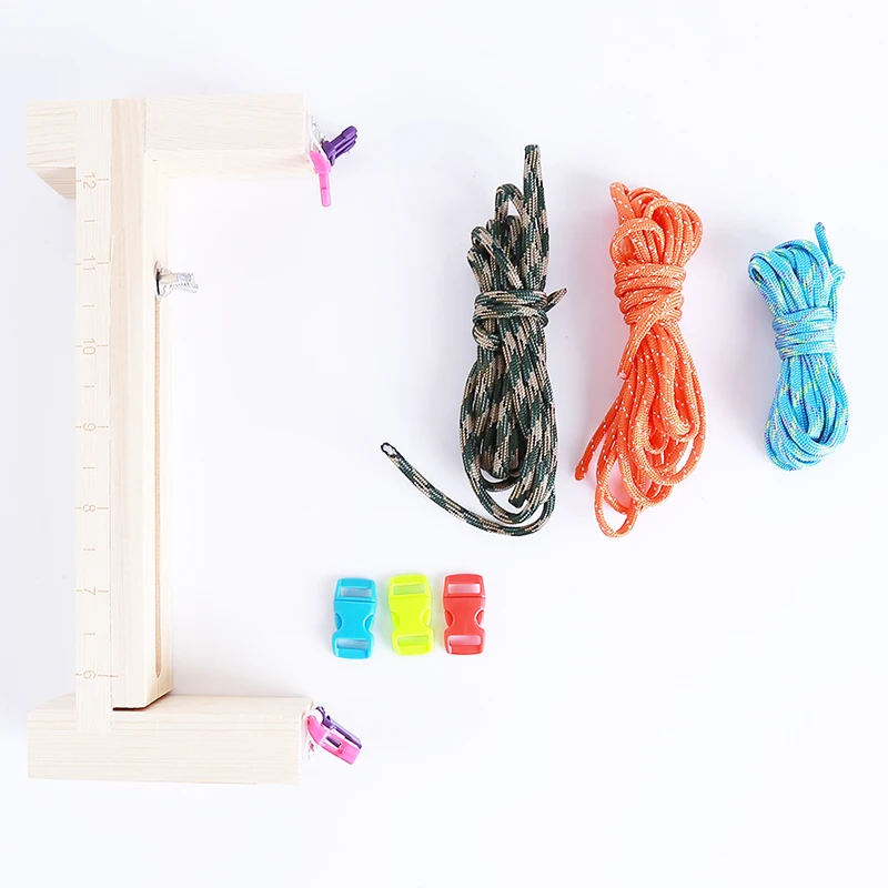 

Weaving Tools DIY Jig Solid Wood Bracelet Maker Knitting Tool Knot Braided Parachute Cord Bracelet Tools