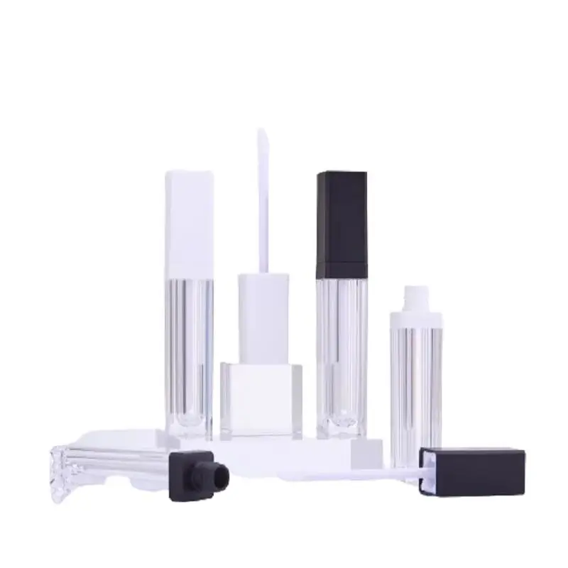 10/25/50 шт. контейнеры для блеска губ 7 мл камвольная квадратная черно-белая жидкая