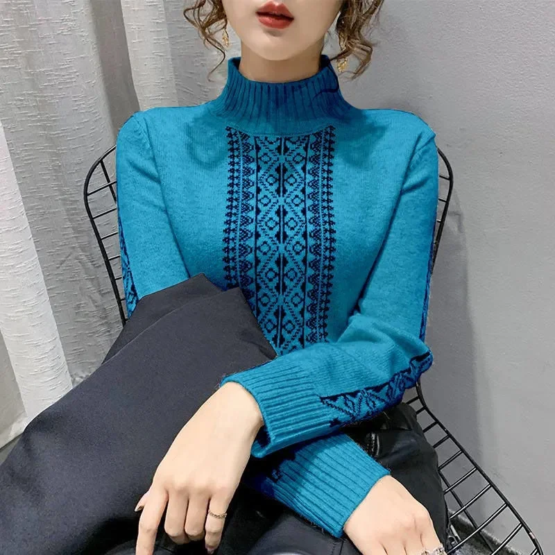 Популярный новый корейский женский свитер свободные свитера с высоким воротом