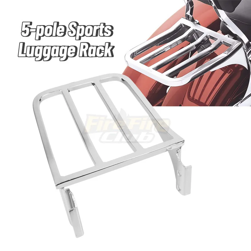 

Chrome Motorcycle Sissy Bar Backrest Luggage Rack For Harley Sportster XL 04-17 Dyna 06-17 Softail 84-05 FLST FLSTC LSTSC 06-17