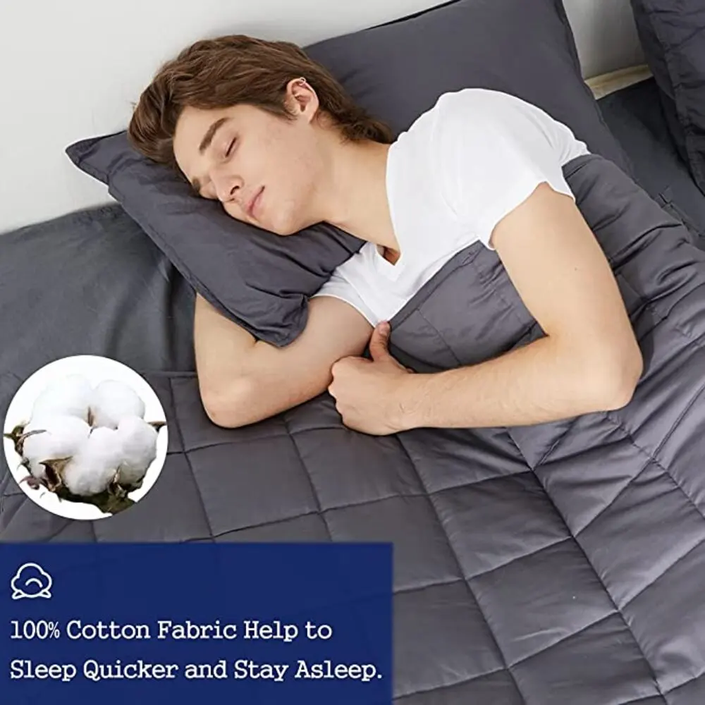 Weighted Blanket Glass Beads Reduce Stress Anxiety Quilt Promote Deep Sleeping Cooling Cotton 5-Layers Blankets Body Comfortable | Дом и сад