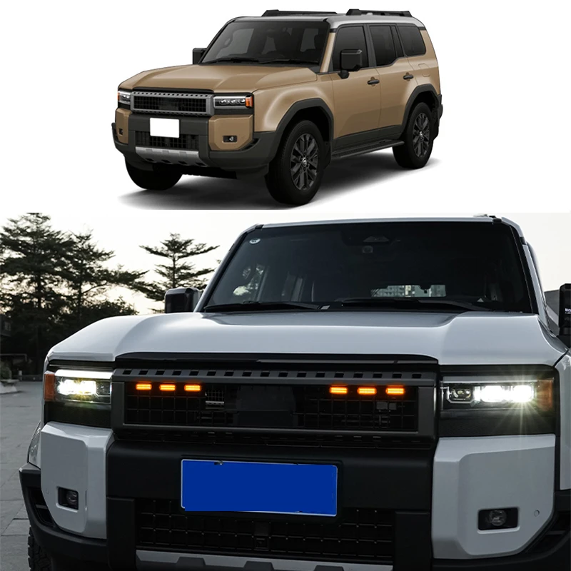 Для Toyota Land Cruiser Prado 250 Series 2024 решетка маленький желтый свет передняя светодиодные