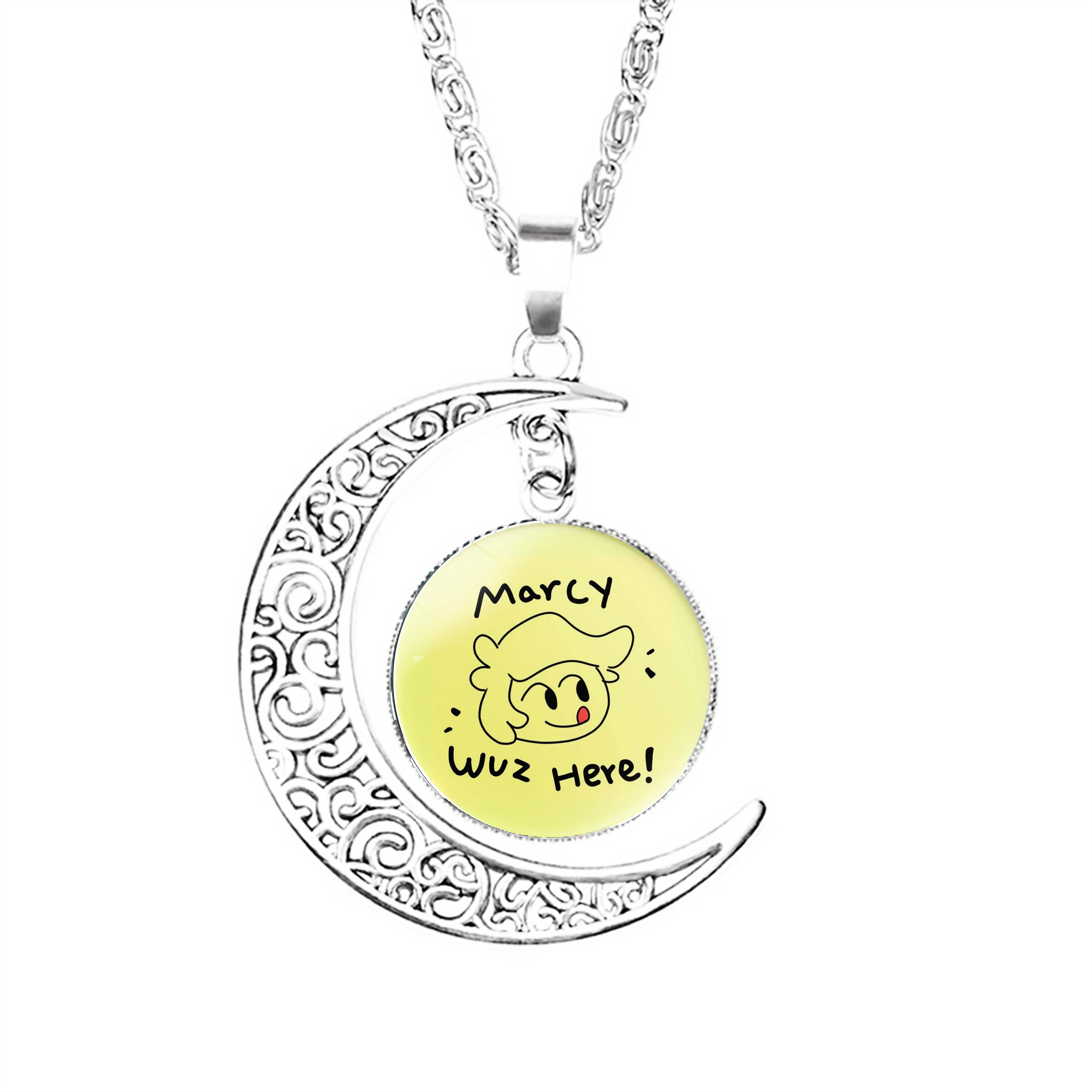 

Ожерелье Marcy Wuz Here в виде Луны, ювелирные изделия, купол, модный полумесяц, стекло для женщин