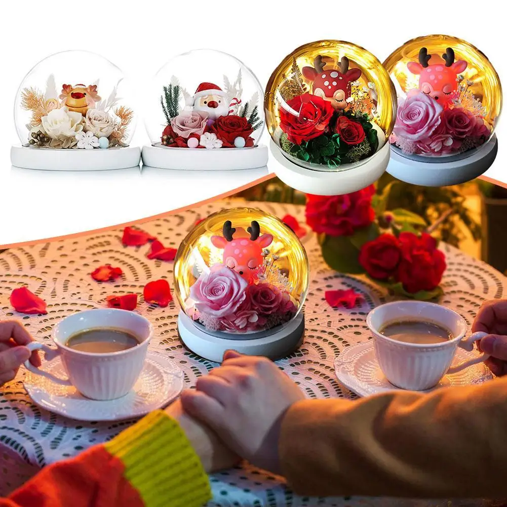 

Floating Flowers With LED Light Rose Touch Control Levitate & Rotate In Air Night Light Gift For Birthday Anniversary