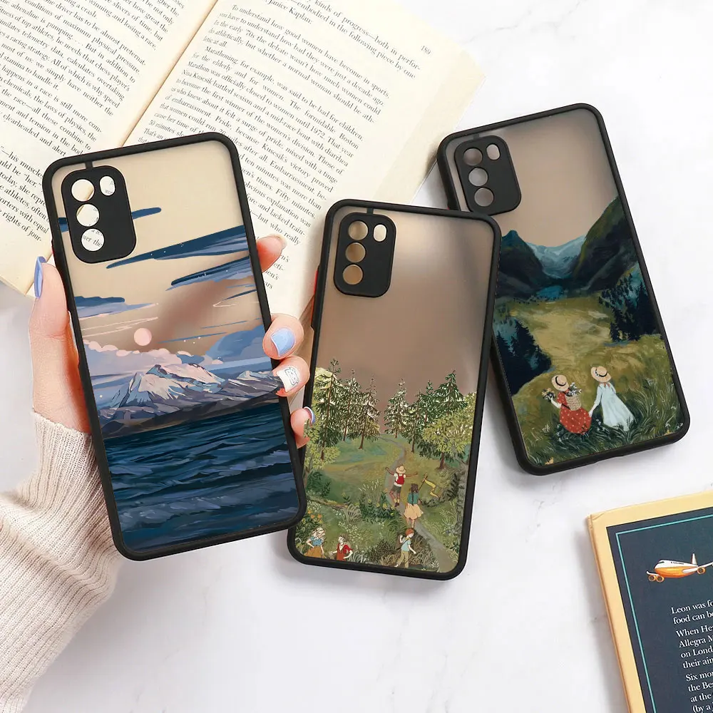 Чехол с изображением девушки Пейзажа для Vivo V17 V20, чехол для телефона с масляной росписью для Vivo Y31, X60 Pro, X50, Y20, Y30, Y50, Y51 2021, V15, Y17, Y19, Y91C, чехол