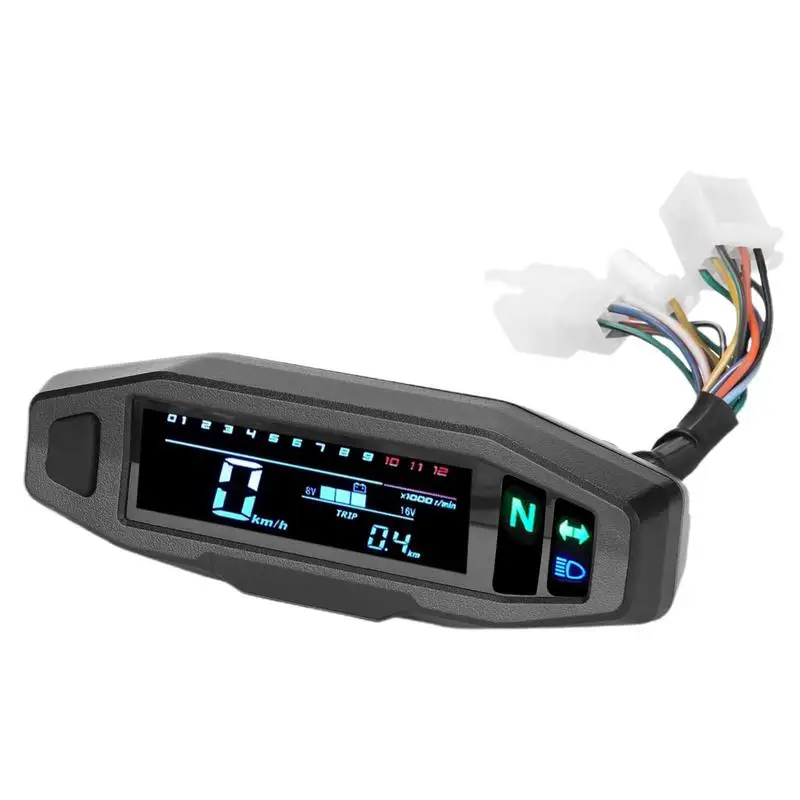 

Motorcycle Speedometer Digital LCD Bike Odometer Multi Functional Speedometer, Odometer, Tachometer For Track Rides Performance