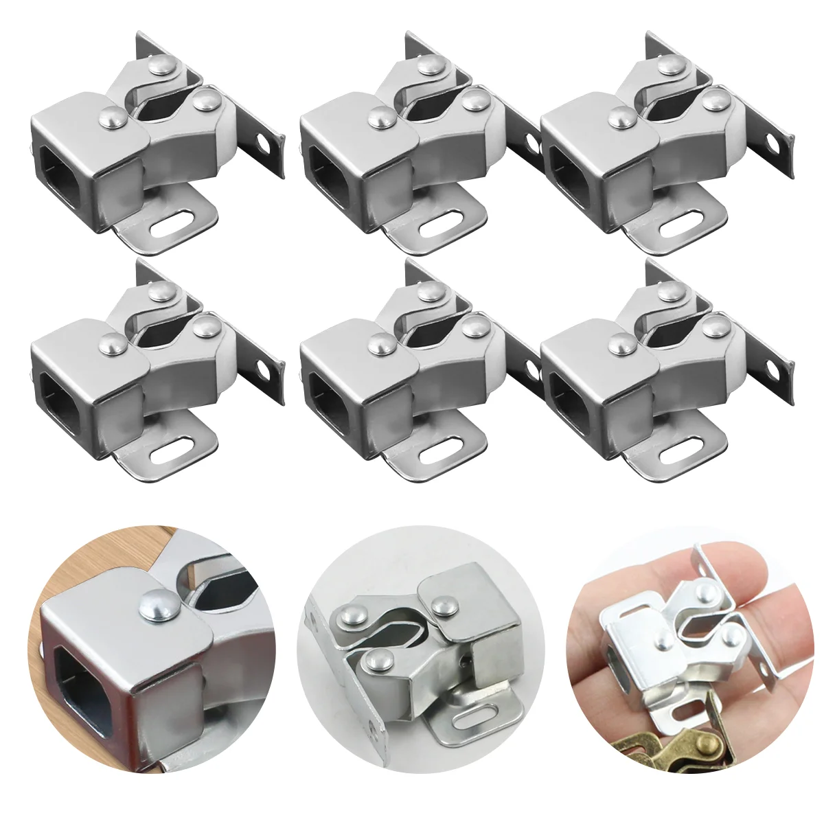 

12 Pcs Door Ball Catch Spring Buckle Cabinet Suction Beads Latch Double Roller Lock