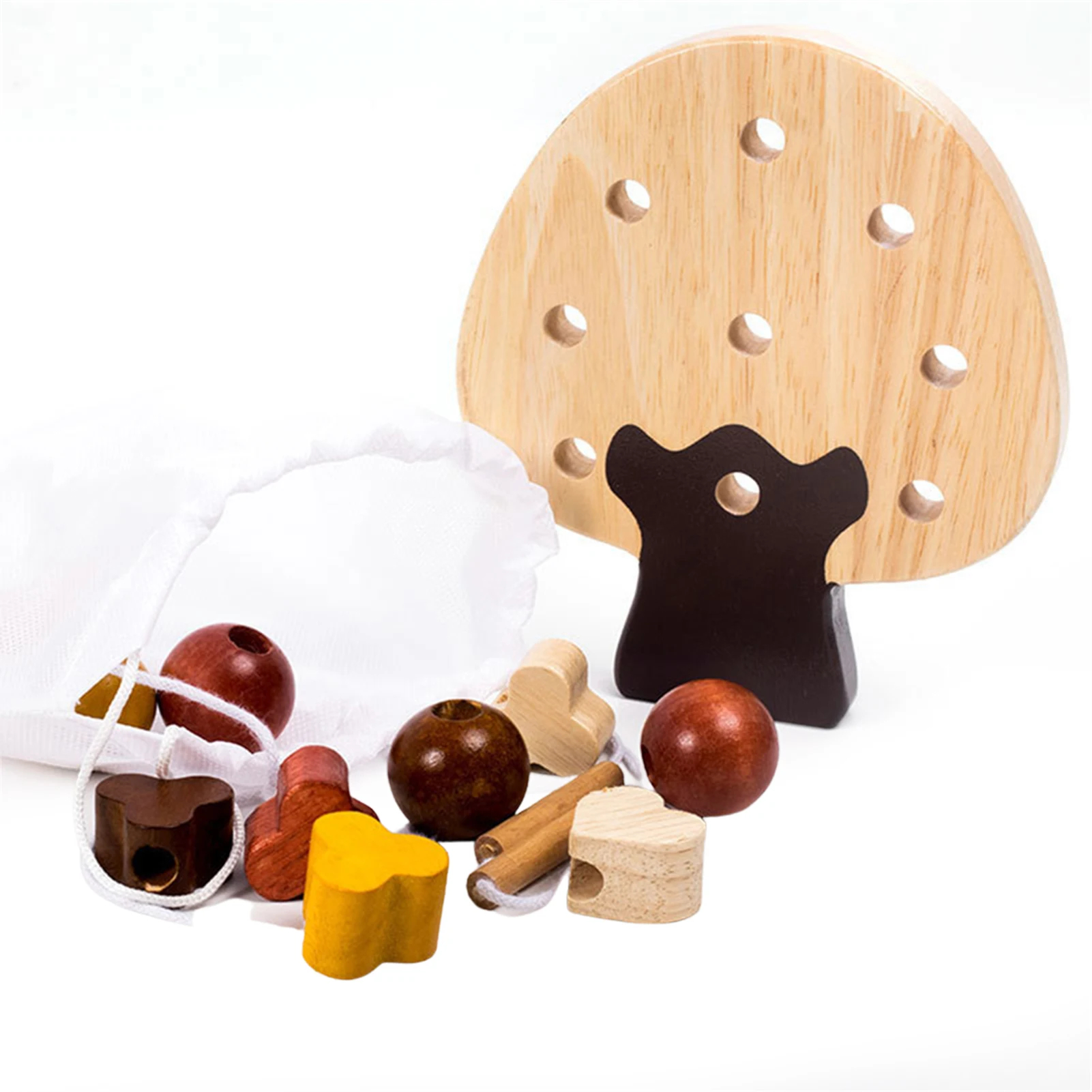 

Wooden Toys Montessori Baby Toys DIY Forest Threading Beads String Lacing Puzzle Educational Crafts Toys For Children Kids