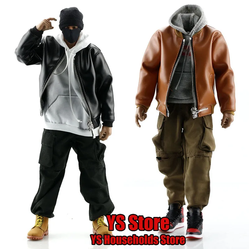 Куртка мужская из искусственной кожи на молнии с карманами 12 дюймов