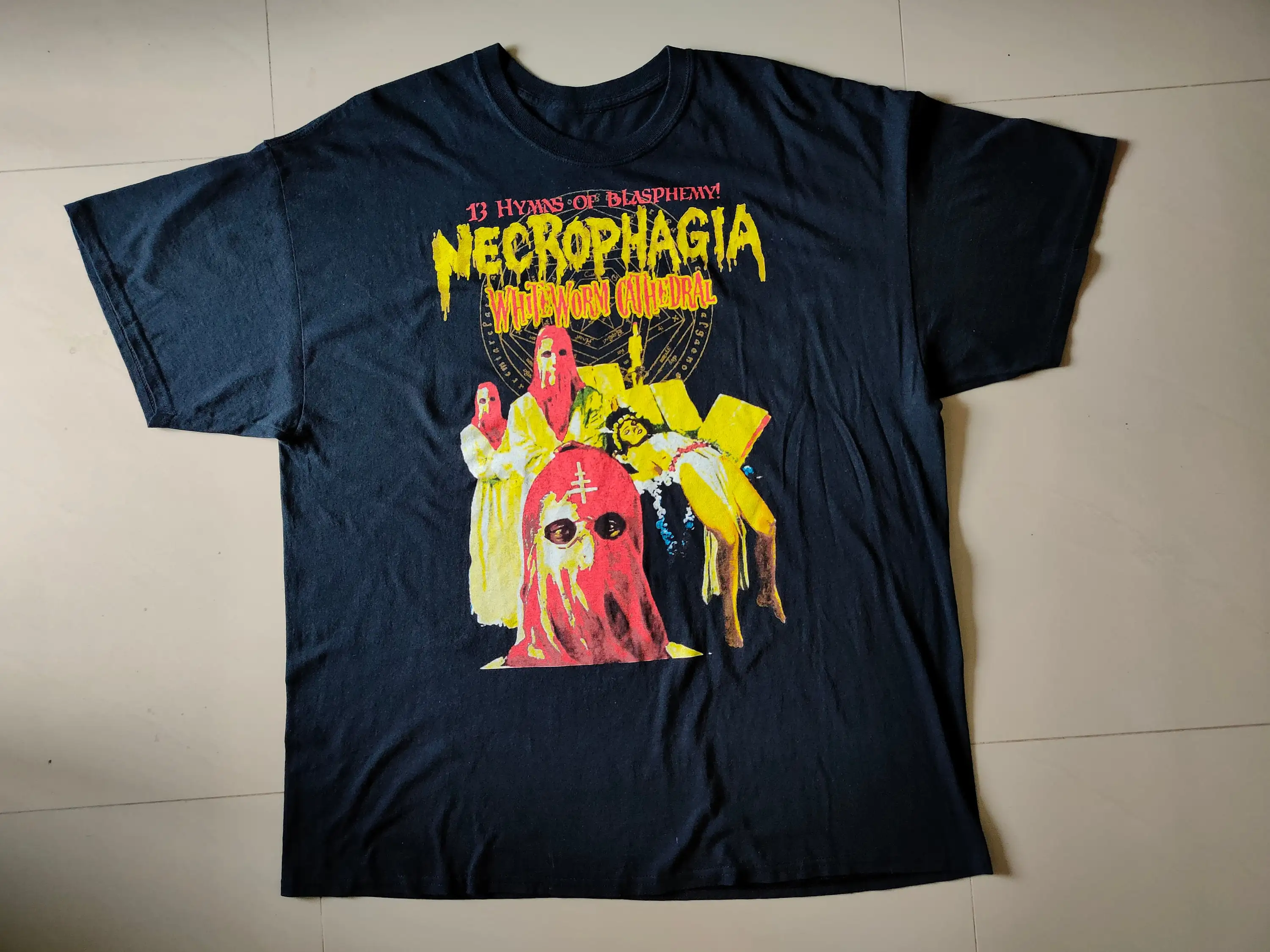 NECROPHAGIA White Worm Cathedral vtg 2-я рука черная футболка смерть-метал треш possessed anselmo killjoy oldschool