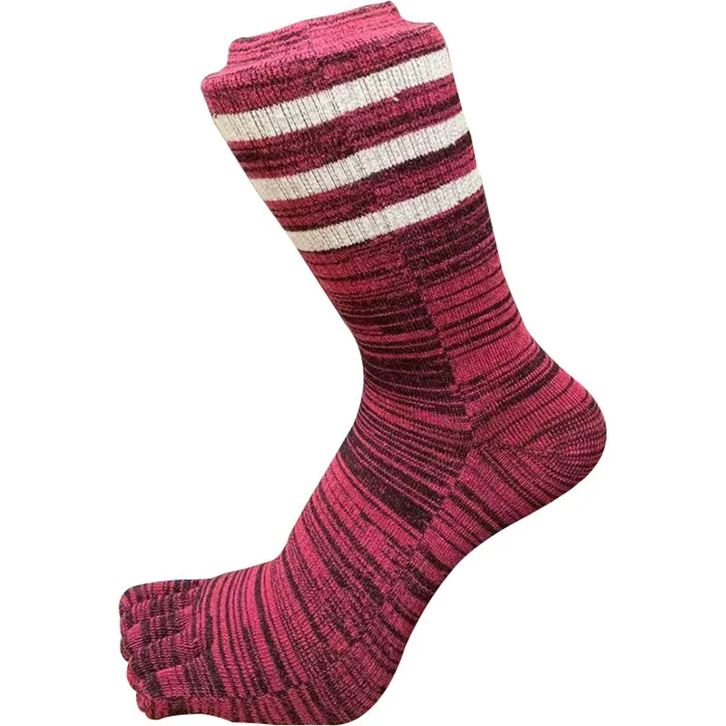 New Men's Sock Solid Color Combed Cotton Five-finger Socks 5 PAIRS Men's Toe Socks Drop Shipping Cycling Sport Running