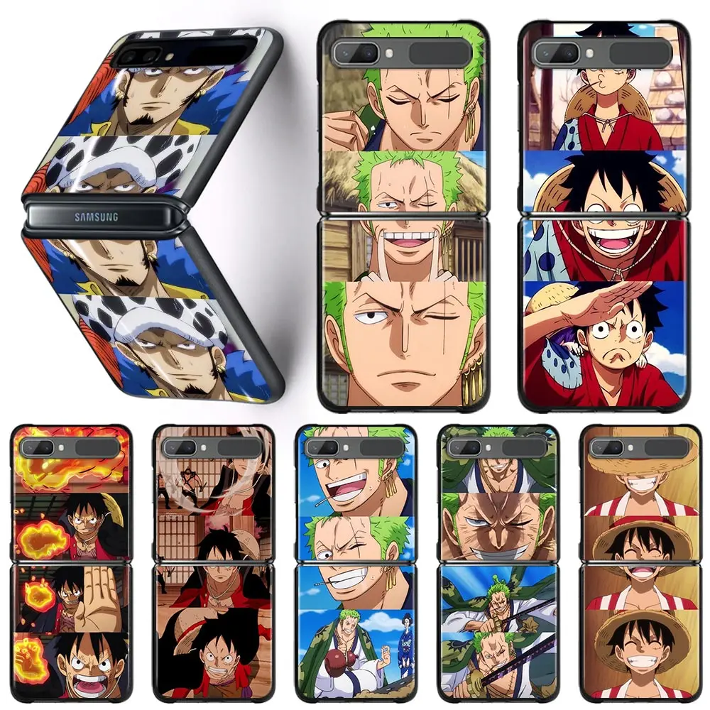 

Phone Case For Samsung Galaxy Z Flip3 Z Flip3 5G Hard PC Cover zflip3 ZF Shockproof Funda One Piece Luffy And Roronoa Zoro Anime