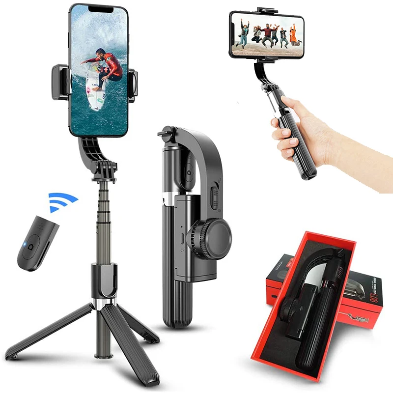 

Selfie Stick Gimbal Stabilizer 360 Rotation With Wireless Remote Portable Phone Holder Auto Balance for Live Video Record