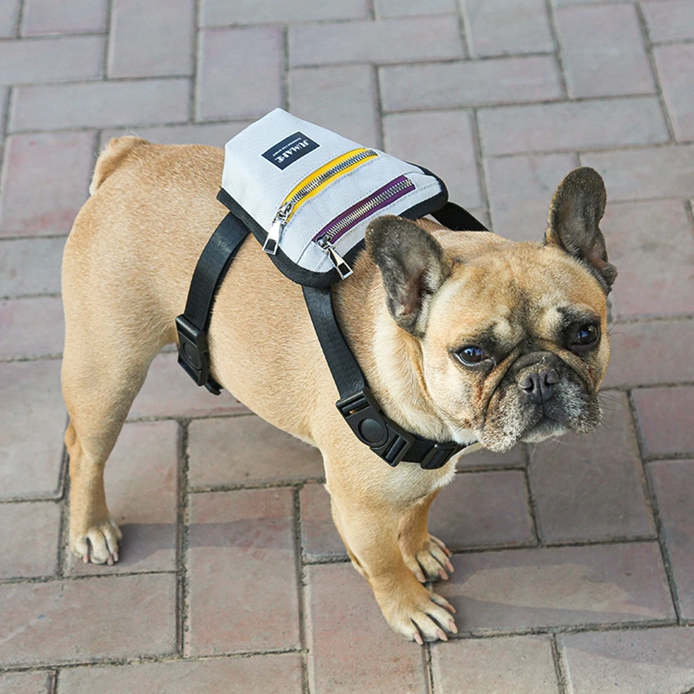 

Colorful Nylon Pet Backpack with Harness Leash Ring Cat Dog Backpack for Small Dogs Multifunction Puppy Self Backpack Bag