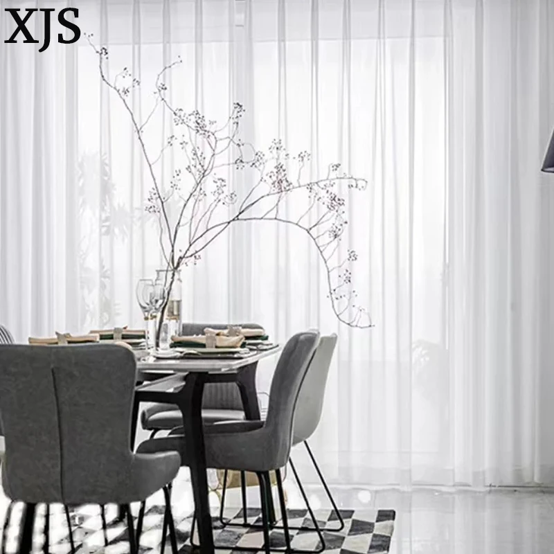 1 шт. современные белые прозрачные шторы элегантные светофильтрующие оконные