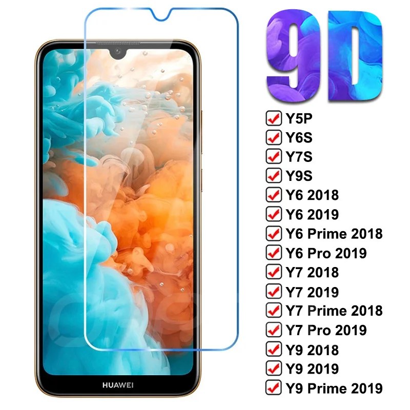 

9D Защитное стекло для Huawei Y5P Y6P Y6S Y7A Y7P Y7S Y8P Y8S Y9A Y9S закаленное стекло Y6 Y7 Y9 Prime 2018 2019 защита для экрана