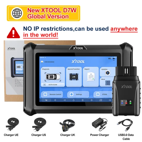 Новый сканер XTOOL D7W OBD2, двунаправленный сканер, добавлен CAN FD/DoIP, беспроводное кодирование ЭБУ, OE-уровень, все системы диагностики 38 сброс