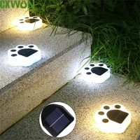 bear claw solar lawn lights outdoor waterproof plug in led underground round landscape warm light cute animal claw garden lamp