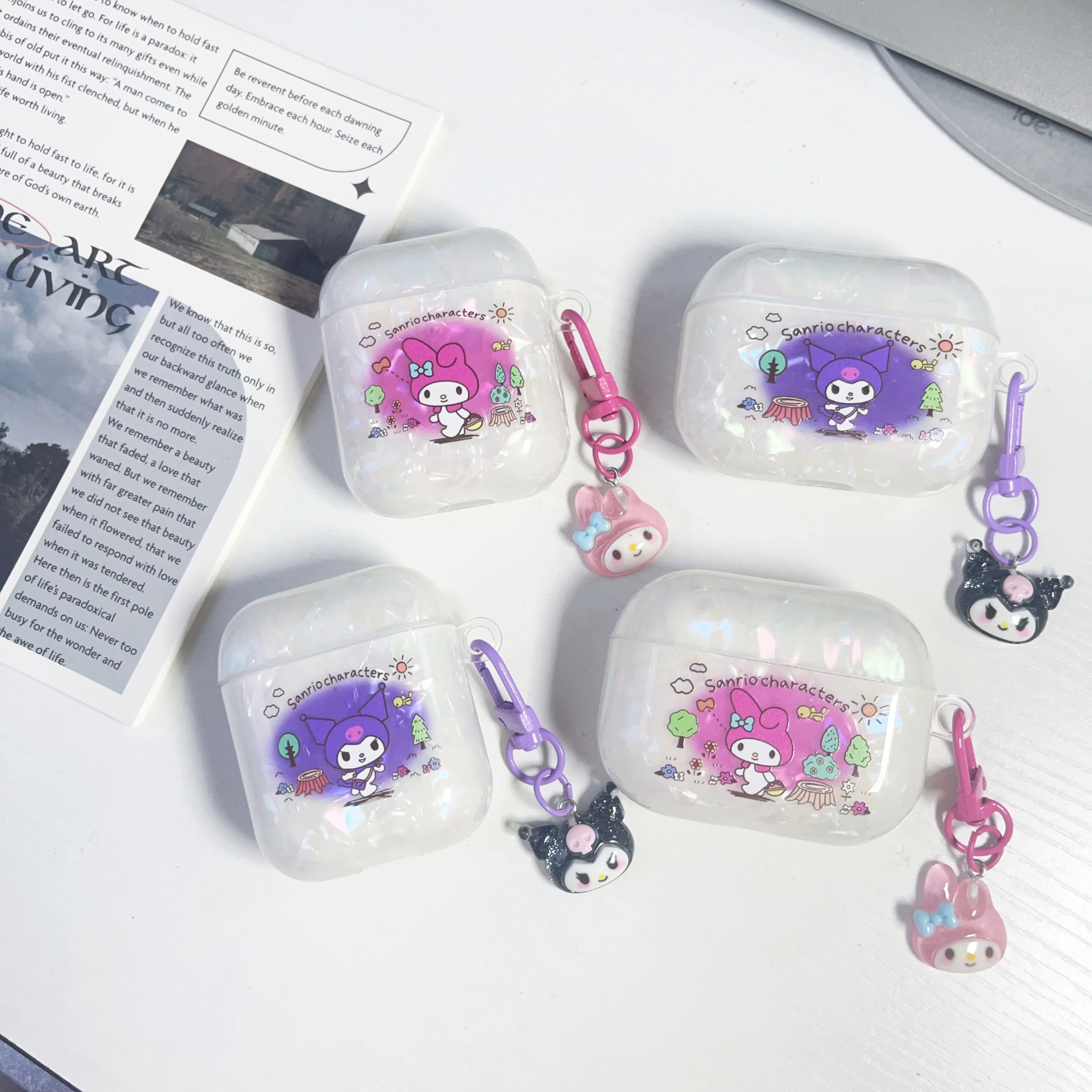 

Kuromi My Melody Sanrio Cover For AirPods 3rd 2 1 Pro Cartoon Case For IPhone Earphone Accessories Air Pod Case With 3D Pendant