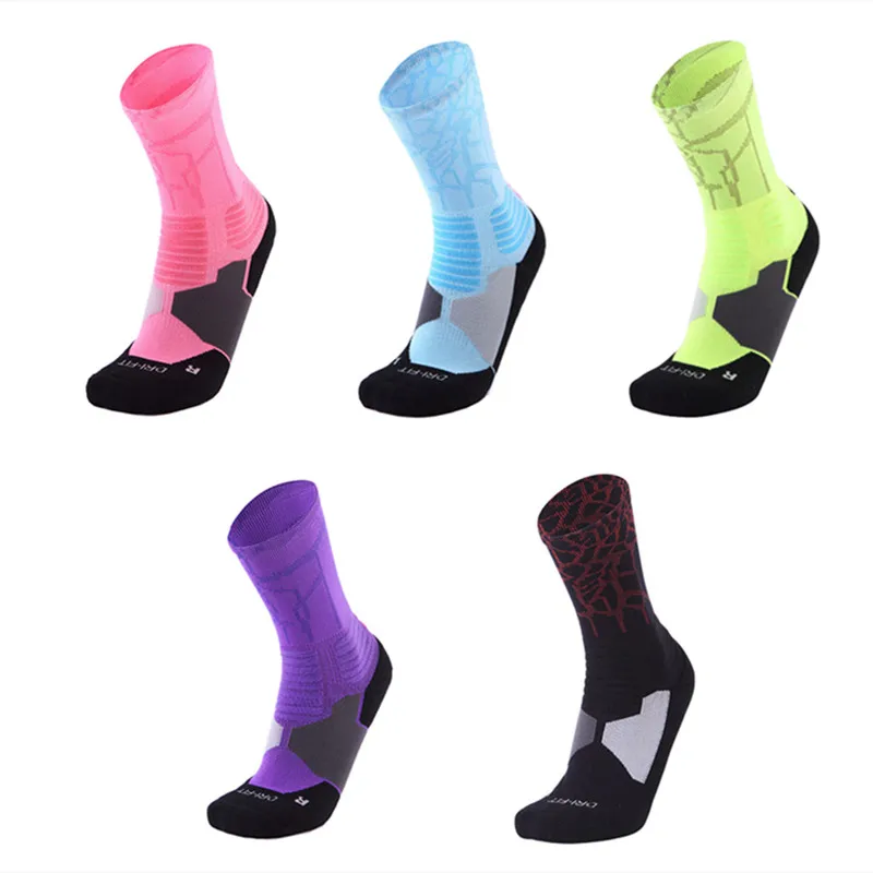 

Синие розовые баскетбольные велосипедные носки для мужчин и женщин, дышащие, дорожный велосипед, Бейсбол, бег, футбол, фитнес, Спорт на открытом воздухе, Командные носки