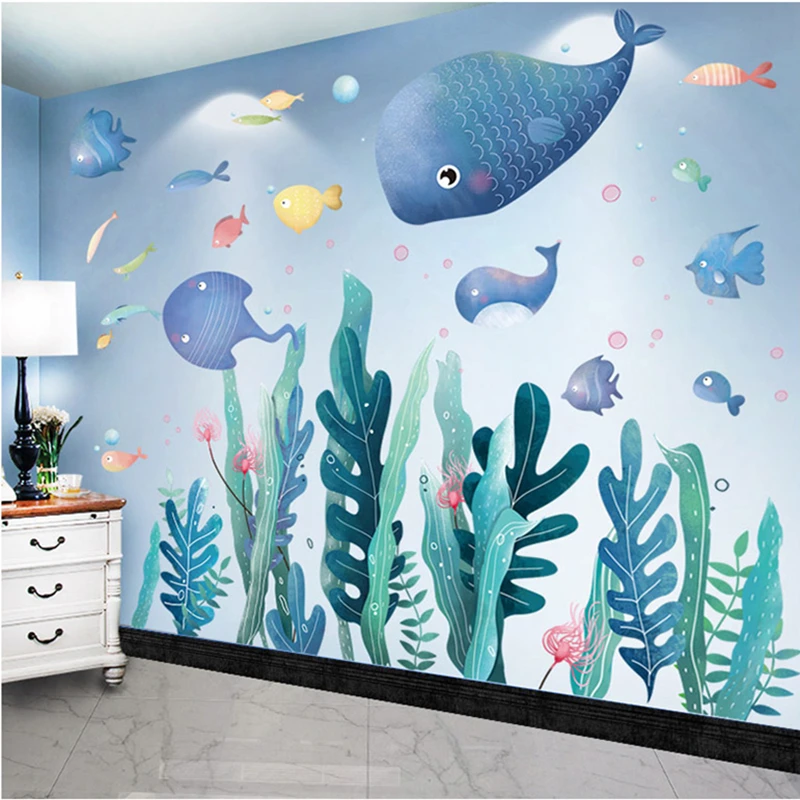

[shijuekongjian] Seaweed Wall Stickers DIY Marine Plant Wall Decals for Living Room Kids Bedroom Home Decoration Accessories