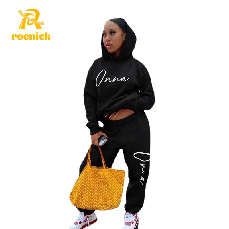

ROENICK Women Two Piece Tracksuit Female Long Sleeve Hoodies Sweatpants Suits Causal Lounge Wear Pants Matching Outfits