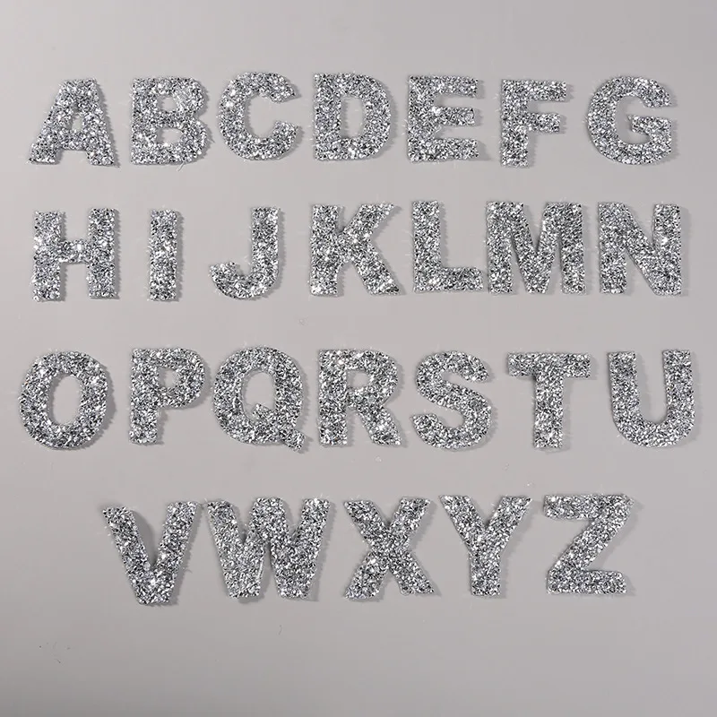 

Вышивка блестками ABC Аппликации, буквы значки, стразы алфавиты нашивки для одежды DIY аксессуары WF2210142