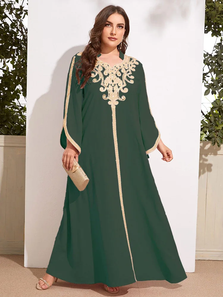 

TOLEEN Women Plus Size Maxi Dresses 2023 Designer Casual Elegant Long Sleeve Abaya Arabic Muslim Turkish Evening Party Clothing