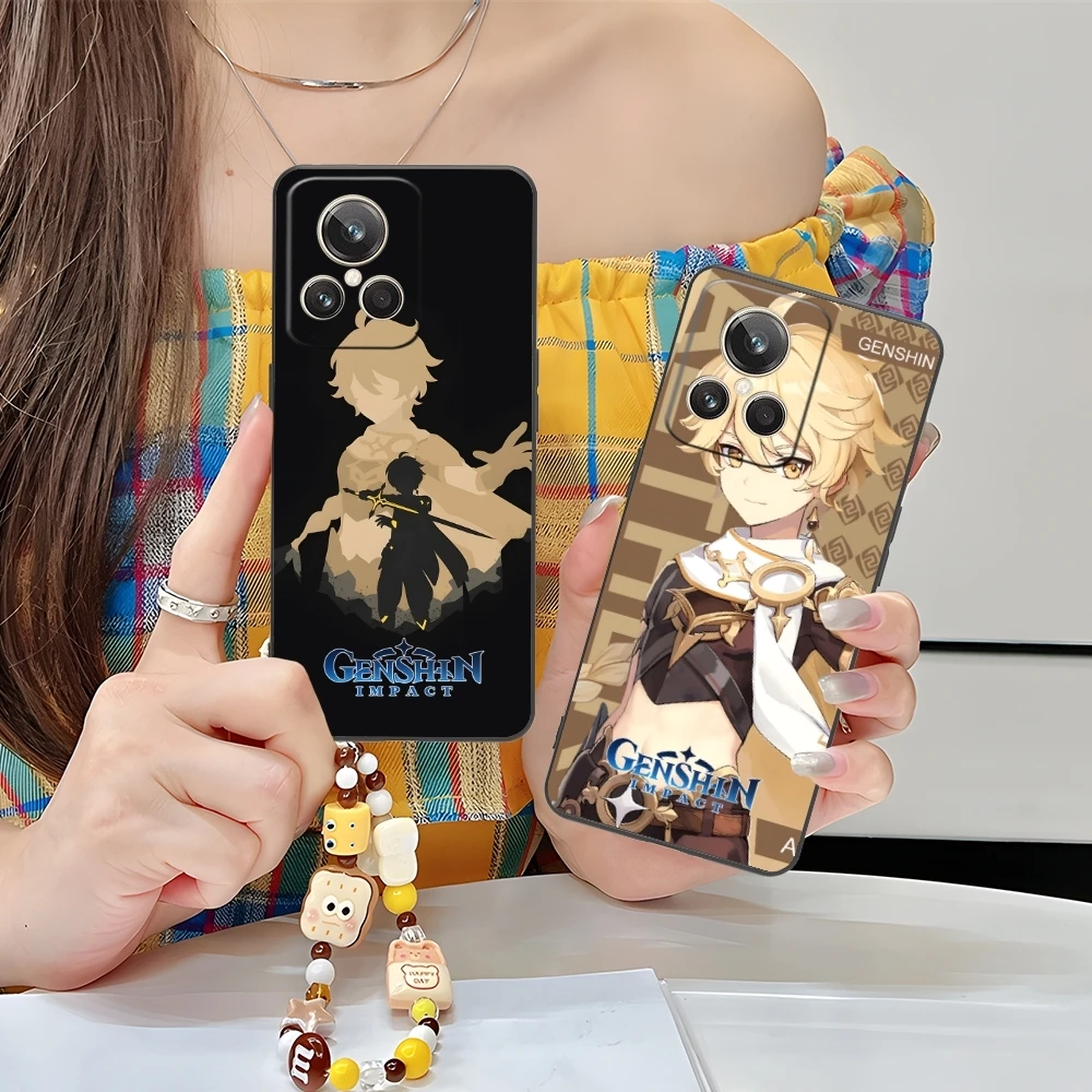 Чехол для мобильного телефона Genshin Impact Aether черный мягкий чехол Realme GT 2 9i 8i 7i Pro X50 X2