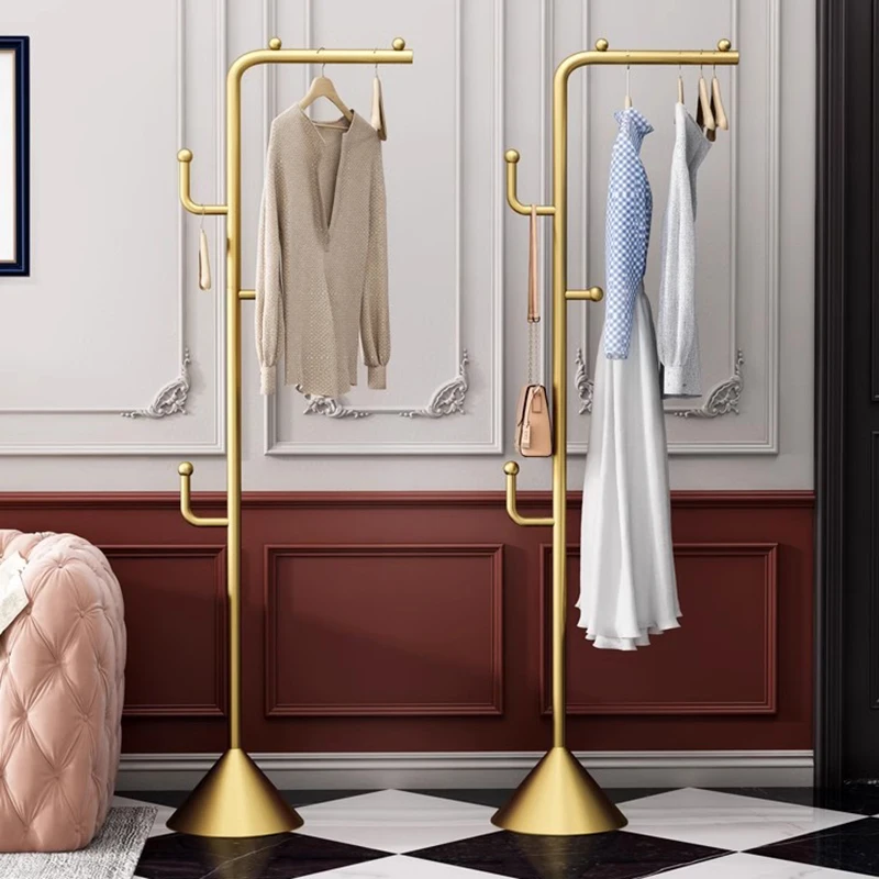 

Floor Clothing Rack Nordic Clothes Coat Space Saving Standing Room Racks Living Bags Metal Modern De Ropa Entrance Furniture
