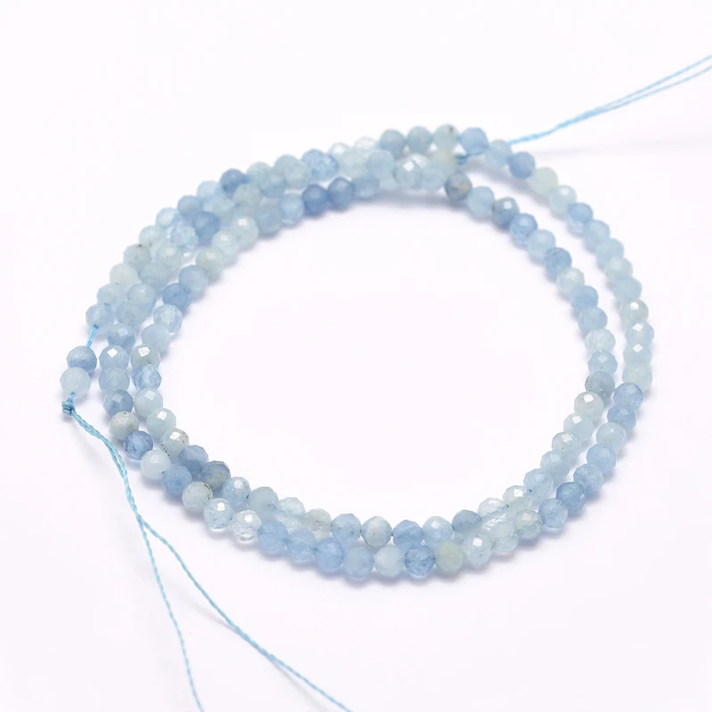 132 шт./нить 15 7 дюйма (40 см) натуральные аквамариновые бусины нитки граненые