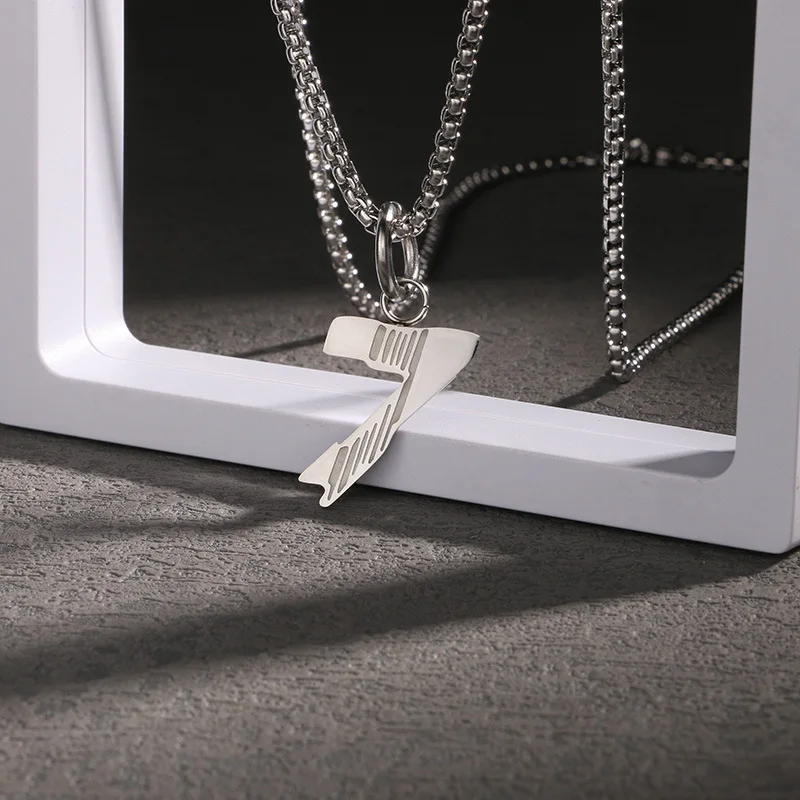 

Number Seven Necklace for Women Men Hip Hop Stainless Steel Chain Necklaces Lucky 7 Pendant Jewelry Accessories Dropshipping