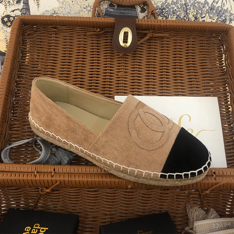 New Lint  Breathable Loafers Casual Rushed Hemp Flax Shoes Slip On Women Peas Flats Blue Color Summer