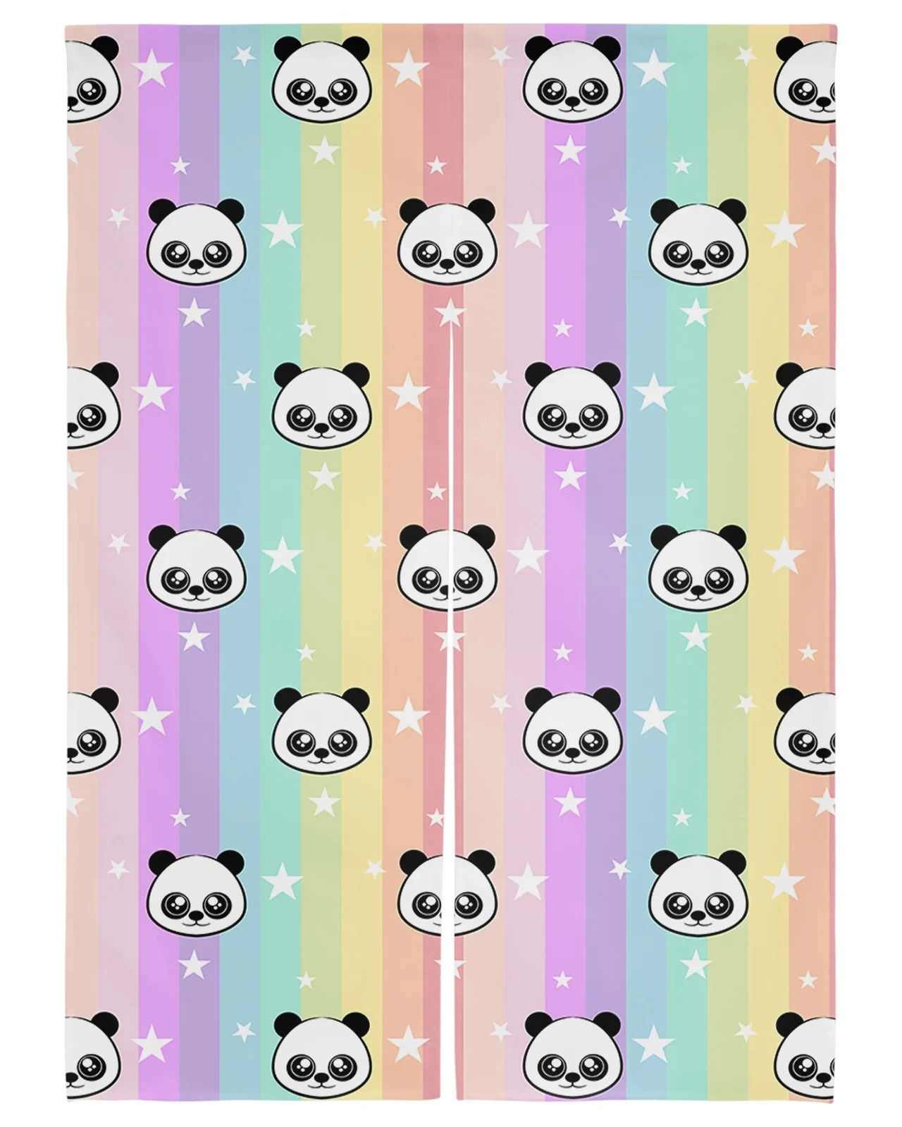 Панда звезды радужные полосы японские дверные занавески для кухни Декоративные