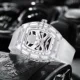 Luxury Quartz Watch Military Top Brand Men Sport Watches Male Tonneau Transparent White Silicone Strap Diamond Skull Wristwatch Other Image