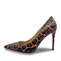 pointed toe pumps for women luxury leopard 100 genuine leather elegant lady banquet party sexy designer shoes sheepskin comfort