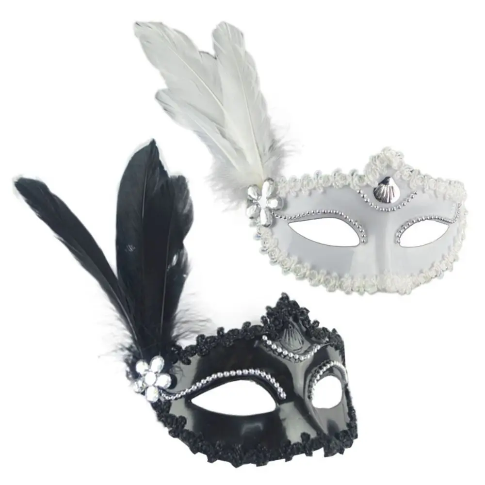 

Feather Lace Mask Eye Mask Carnival Performance Costume Lady Princess Half Face Masquerade Christmas Halloween Party Prom Props