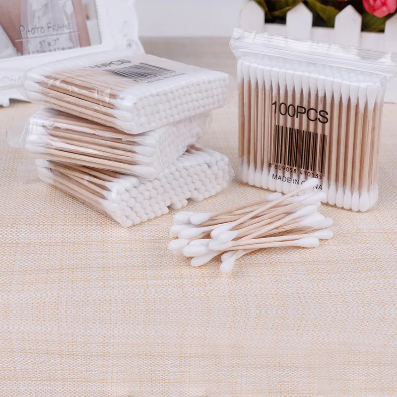 

100pcs/300pcs/500pcs Double Headed Cotton Swab Cosmetic Cotton Swab Sanitary Cotton Swab Makeup Tools