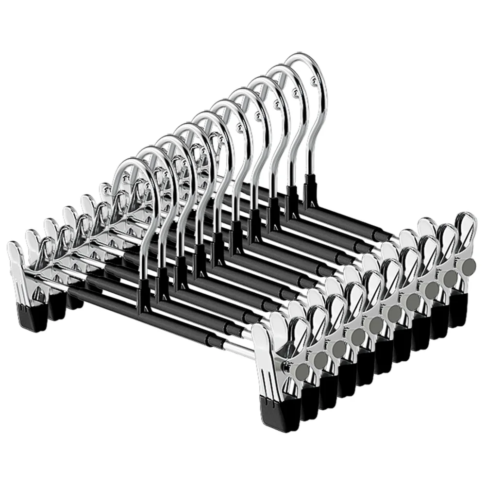 10 шт. металлическая вешалка для брюк с регулируемым зажимом