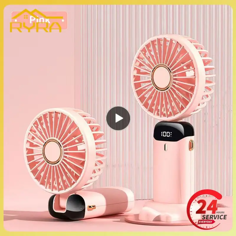 

With Digital Display Digital Fan Mute Air Conditioning Mini Portable Folding Small Fans Cooling Fans 5-speed Adjustable