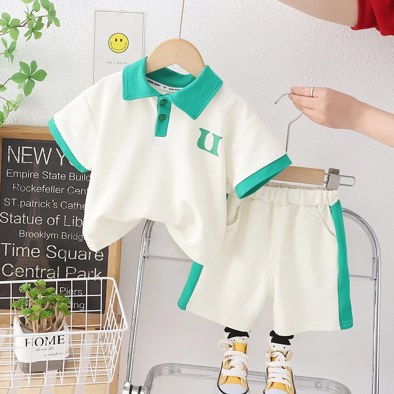 

Детские комплекты, детская одежда, домашняя одежда для мальчиков с комплектами дизайна, шорты с коротким рукавом и принтом в виде блокировки ощущений, 2 шт.