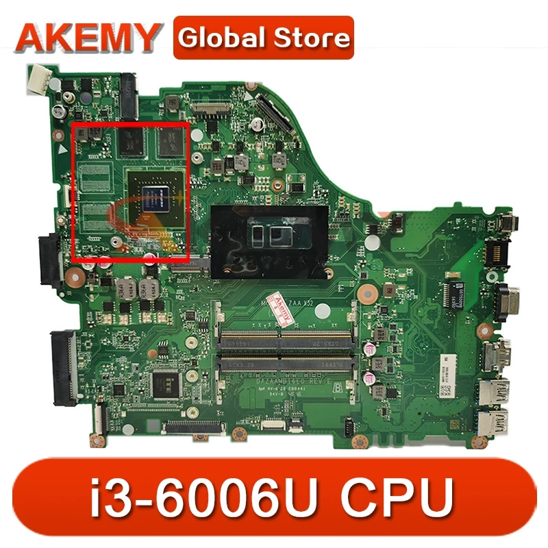 

Akemy Laptop Mainboard For ACER Aspire E5-575 i3-6006U Motherboard DAZAAMB16E0 SR2UW N16S-GTR-B-A2 DDR4