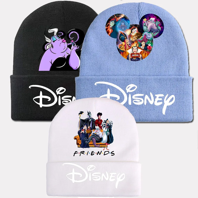 Трикотажная шапка Disney Злодеи теплая шерстяная для студентов на осень и зиму езды